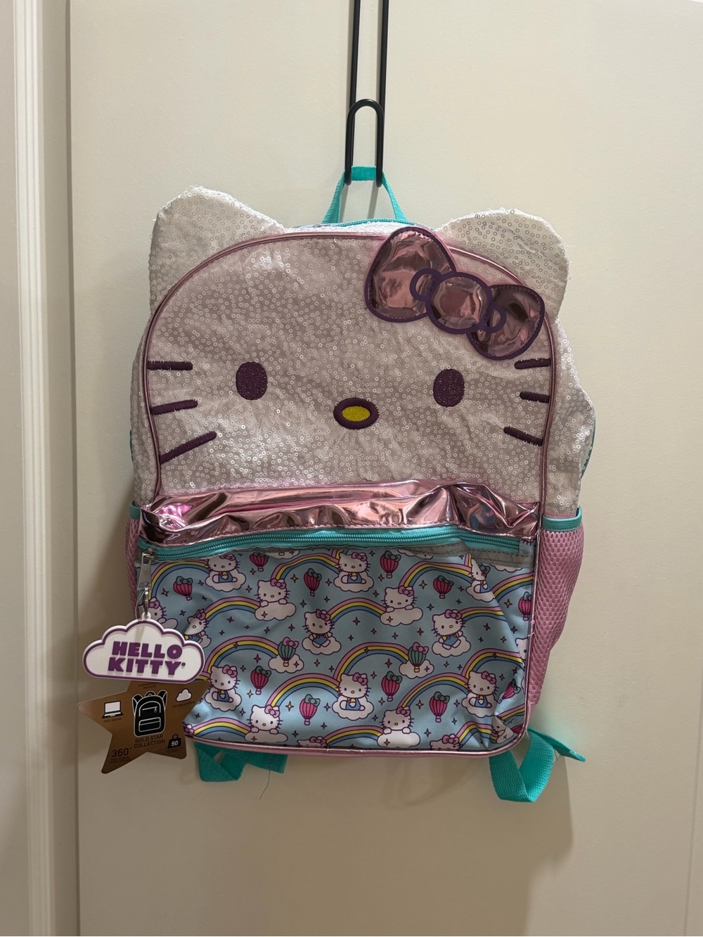 Hello Kitty Sequin Face Backpack in Pink & Teal
